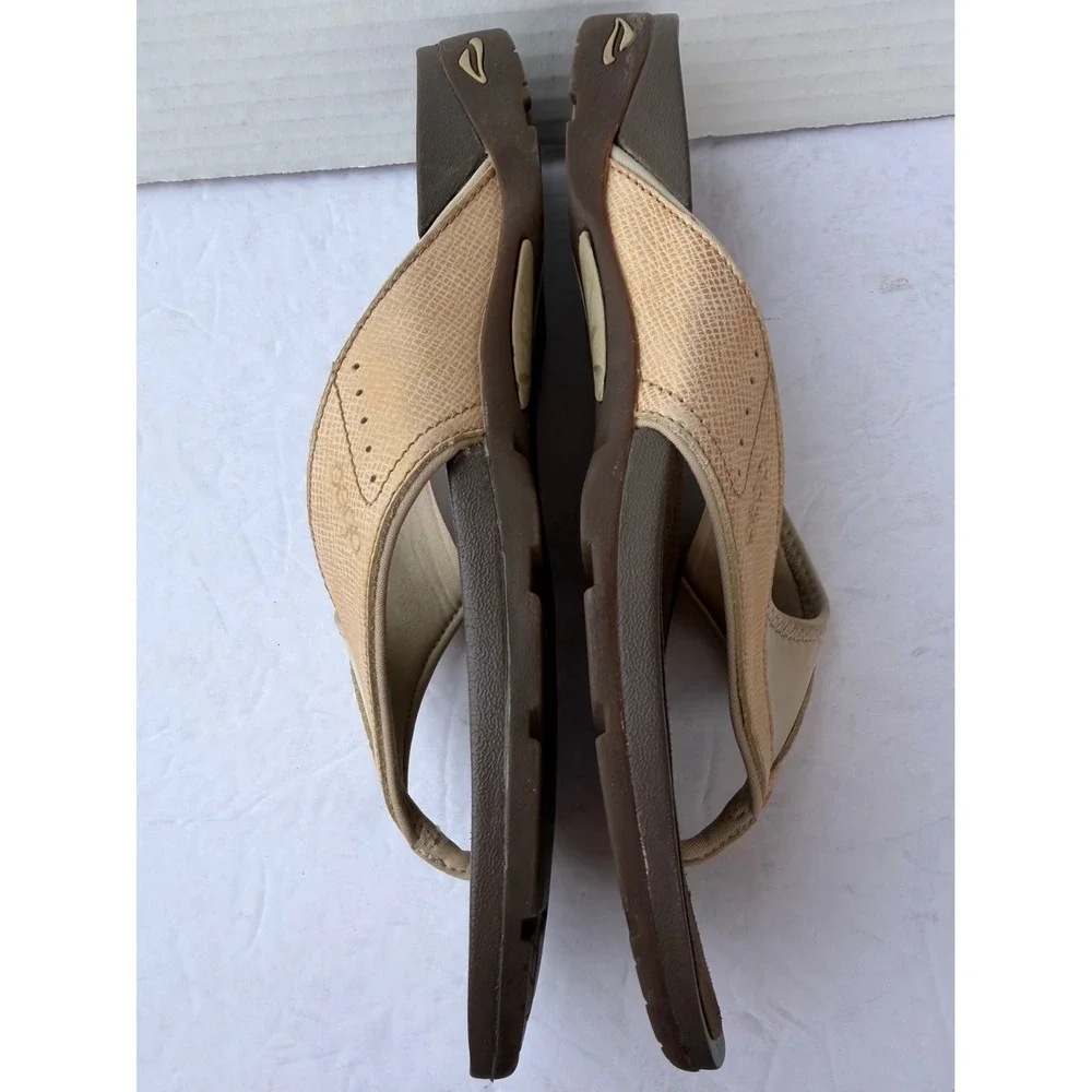 Abeo B.I.O. System Cream Beige Comfort Flip Flop Thong‎ Sandals Sz 9